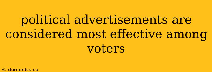 political advertisements are considered most effective among voters