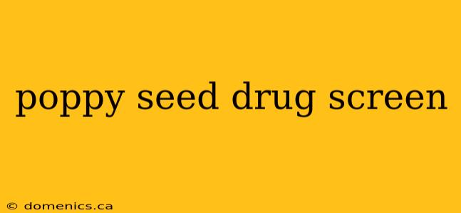 poppy seed drug screen