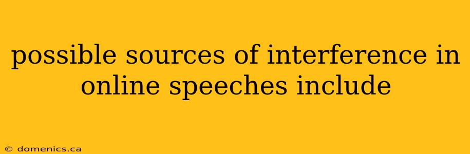 possible sources of interference in online speeches include