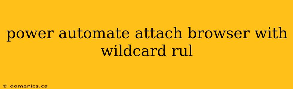 power automate attach browser with wildcard rul