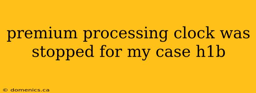 premium processing clock was stopped for my case h1b