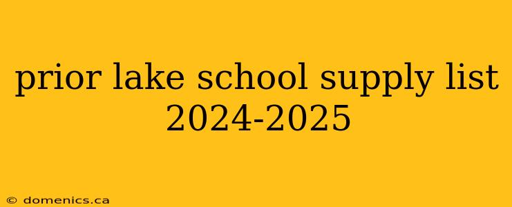 prior lake school supply list 2024-2025