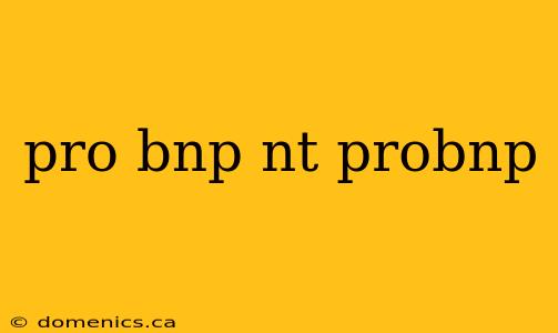 pro bnp nt probnp