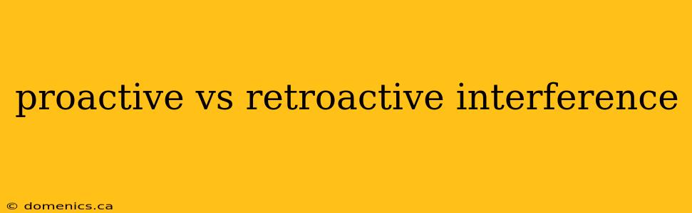 proactive vs retroactive interference