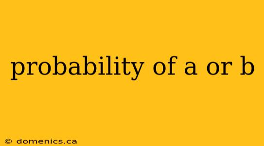 probability of a or b