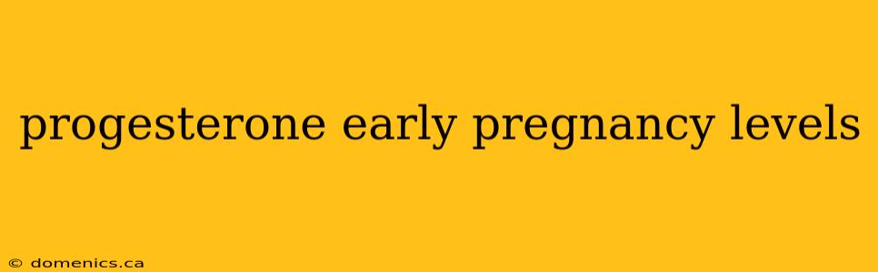 progesterone early pregnancy levels