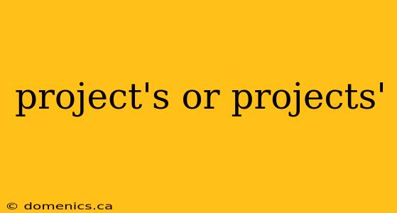 project's or projects'