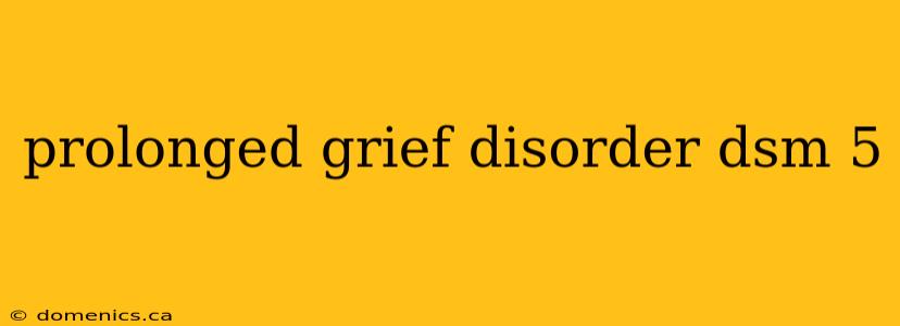 prolonged grief disorder dsm 5