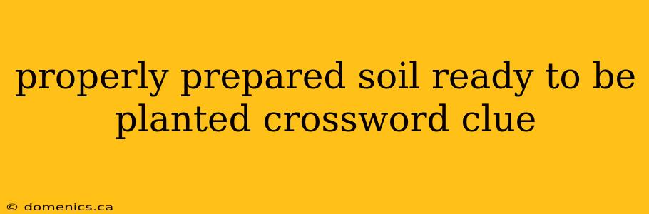 properly prepared soil ready to be planted crossword clue