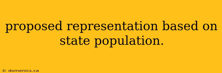 proposed representation based on state population.