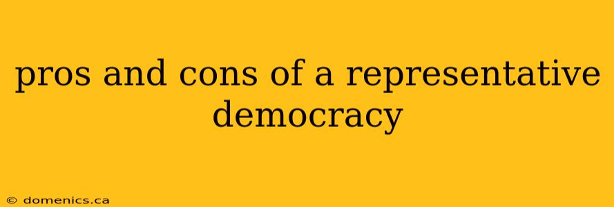 pros and cons of a representative democracy