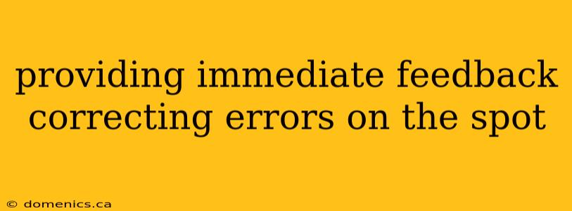 providing immediate feedback correcting errors on the spot