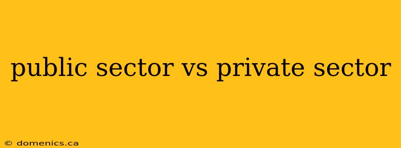 public sector vs private sector