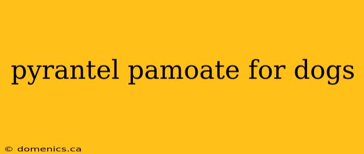 pyrantel pamoate for dogs