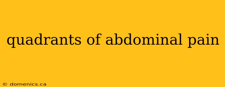 quadrants of abdominal pain