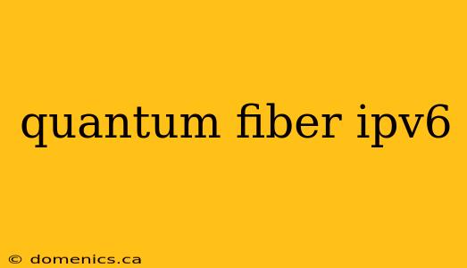 quantum fiber ipv6