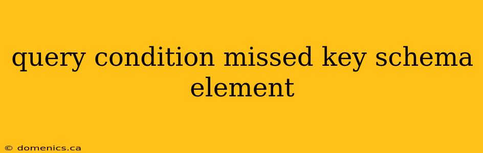 query condition missed key schema element