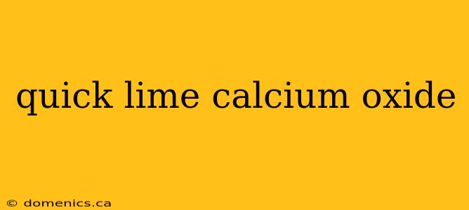 quick lime calcium oxide