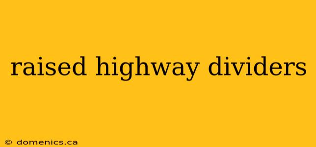 raised highway dividers