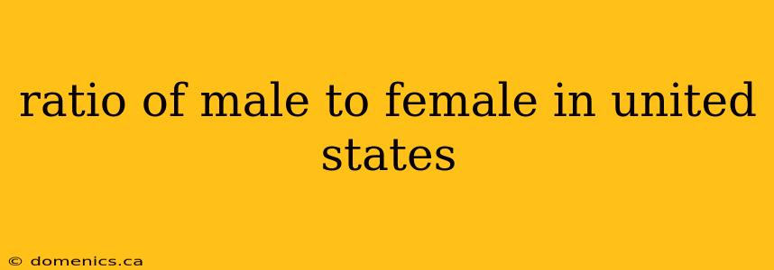 ratio of male to female in united states