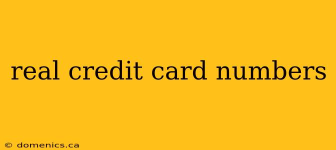 real credit card numbers