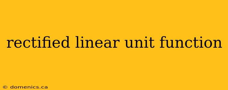 rectified linear unit function