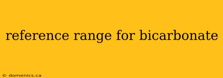 reference range for bicarbonate