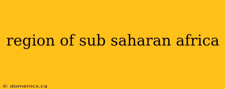 region of sub saharan africa