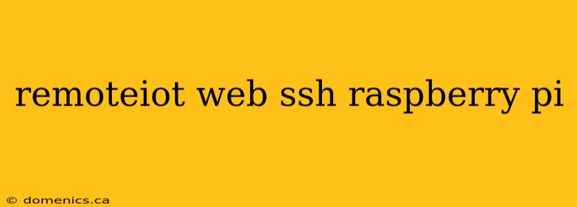 remoteiot web ssh raspberry pi