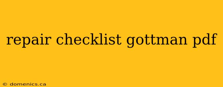 repair checklist gottman pdf