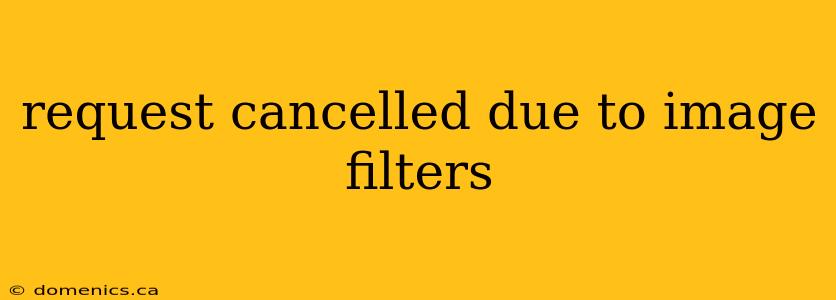 request cancelled due to image filters