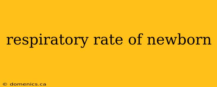 respiratory rate of newborn