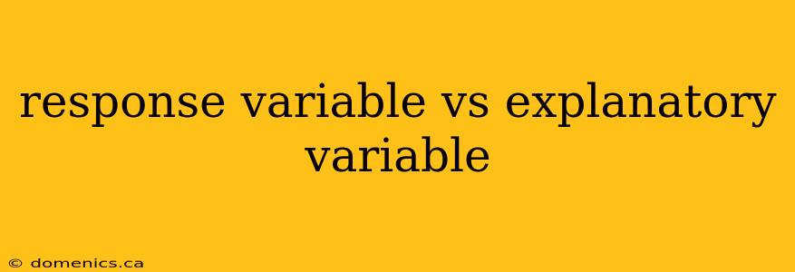 response variable vs explanatory variable