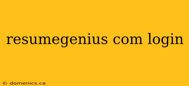 resumegenius com login
