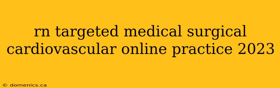 rn targeted medical surgical cardiovascular online practice 2023