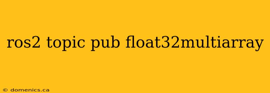 ros2 topic pub float32multiarray