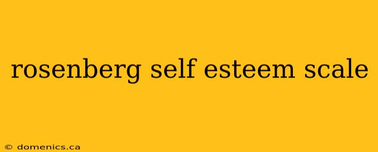 rosenberg self esteem scale