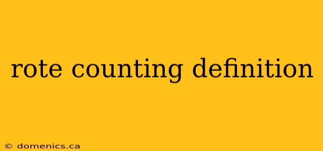 rote counting definition