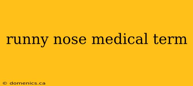 runny nose medical term