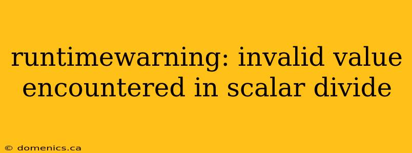 runtimewarning: invalid value encountered in scalar divide