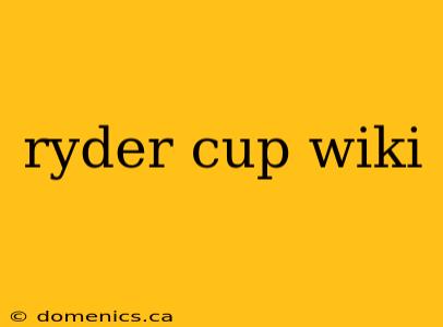 ryder cup wiki