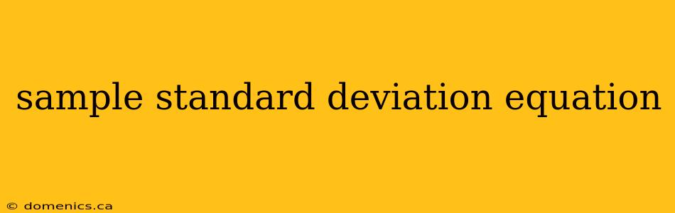 sample standard deviation equation