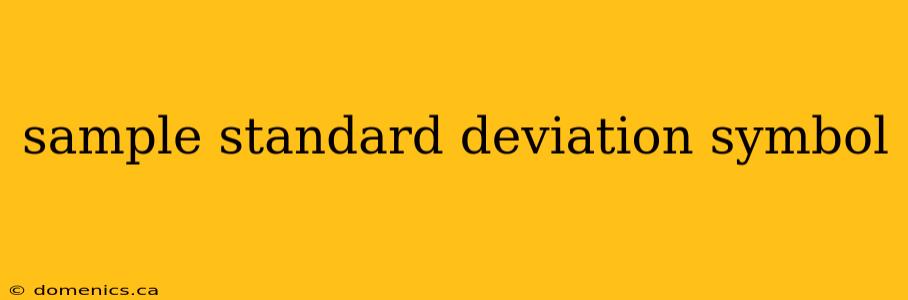 sample standard deviation symbol