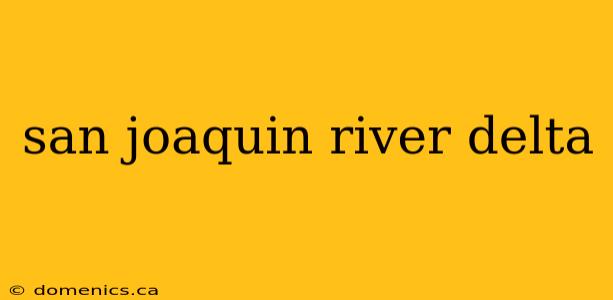 san joaquin river delta