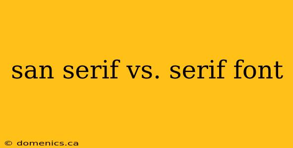 san serif vs. serif font