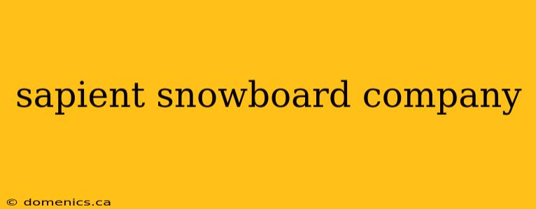 sapient snowboard company