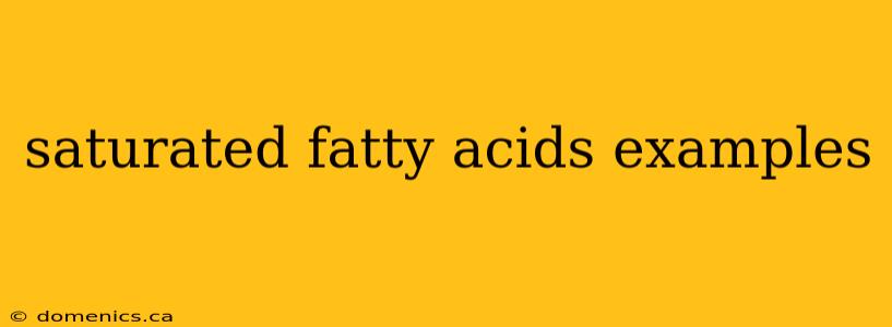 saturated fatty acids examples