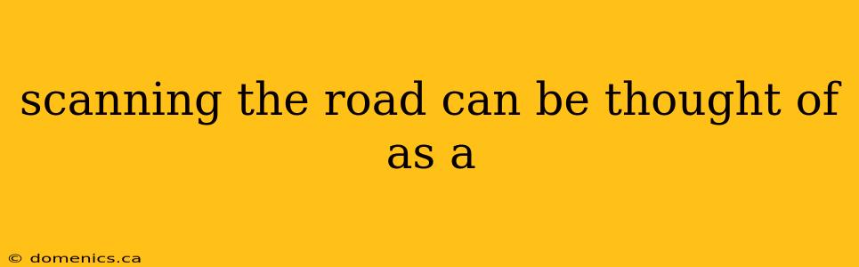 scanning the road can be thought of as a