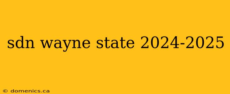 sdn wayne state 2024-2025