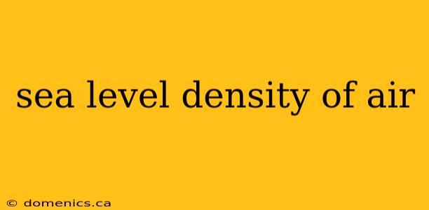 sea level density of air